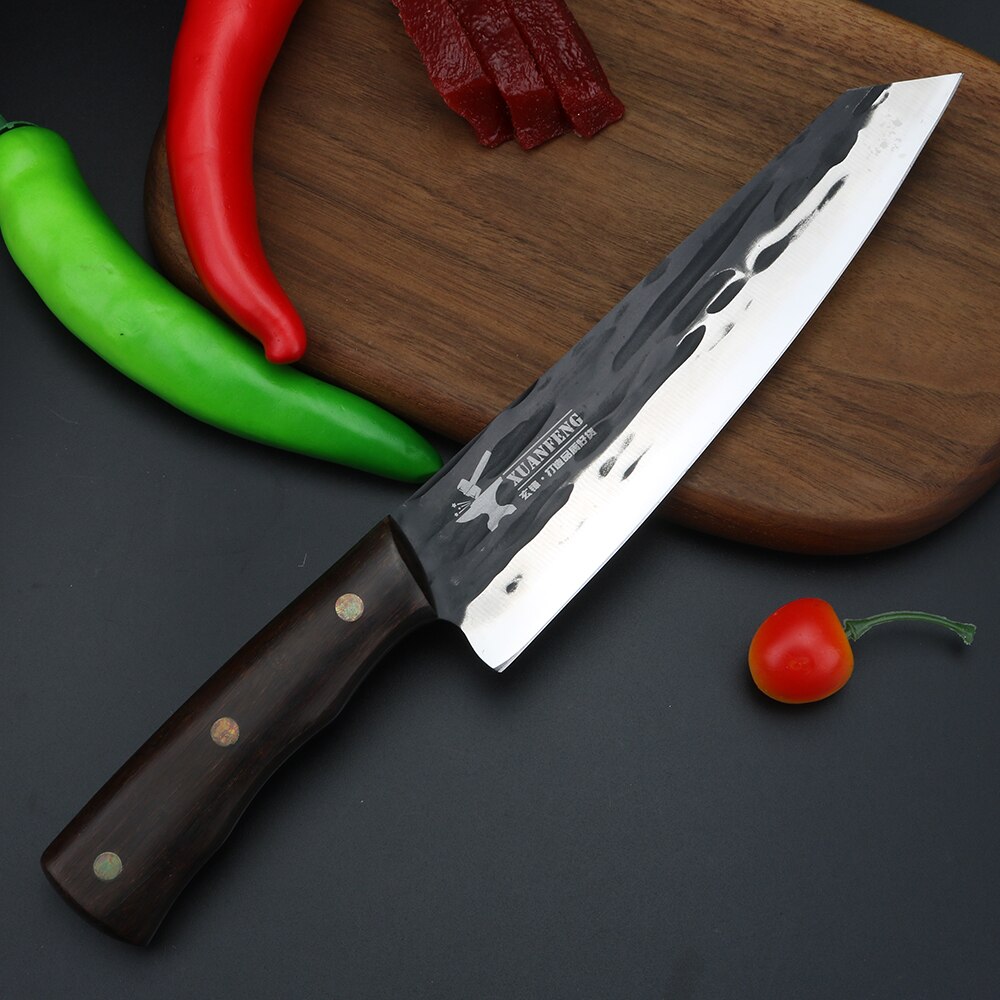 명품 식칼 8cr14comv 강철 쇠고기 칼 전문 부엌 8 인치 탄소 손 단조 일본 요리사의 : 이티몬