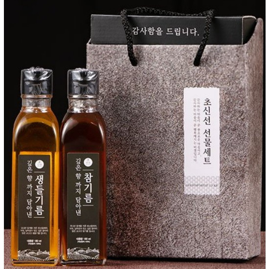 우리농산 오일 세트 국산 참기름 생들기름 선물세트 300ml+국산 300ml 1개 : 가성비 대용량 가심비 마켓