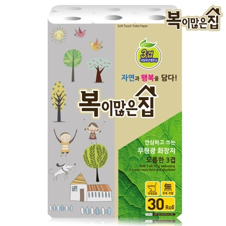 복이많은집 두루마리 화장지 도톰한 3겹 30m 30롤 재생펄프 1팩 : 가성비 가심비 mall