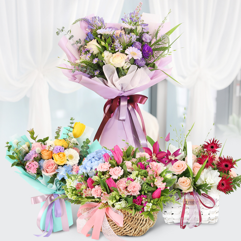 생일꽃배달 축하 선물 꽃바구니 꽃다발 생화 : 당일 꽃배달 플라워시티