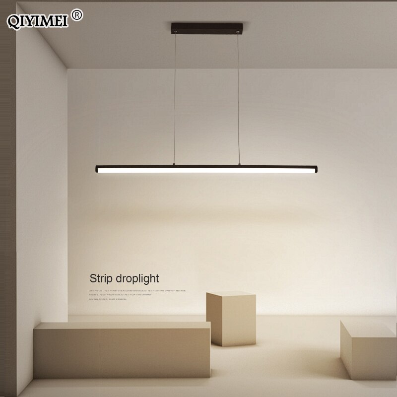 모던한 펜던트 조명 미니멀리스트 LED 밝기 조절 가능 원격 제어 다이닝 거실 서재용 코드 행잉 램프 광택 : 이티몬