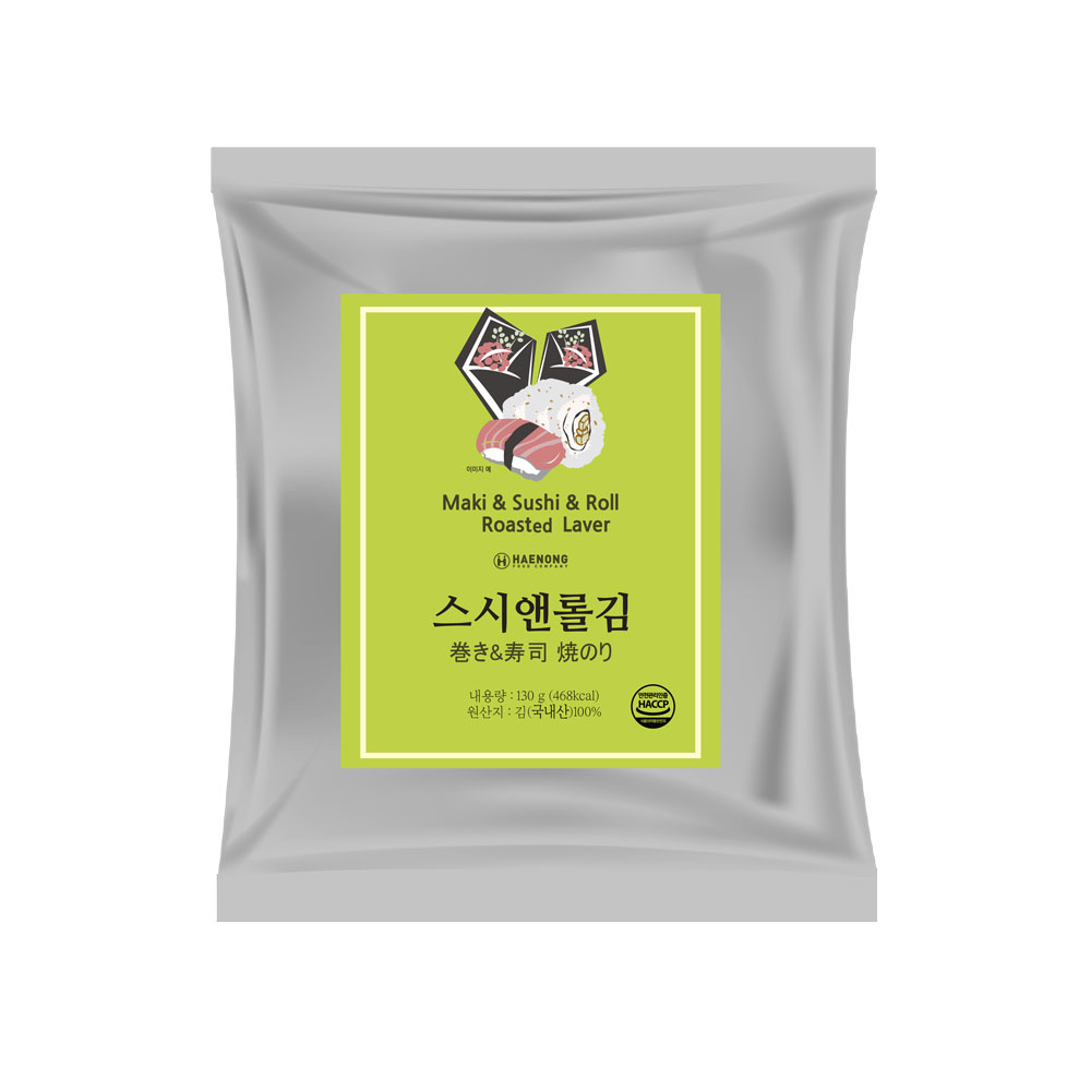 해농 스시앤롤김 130g(50매) 일식용 구운김 두꺼운김밥김 : 주식회사 해농