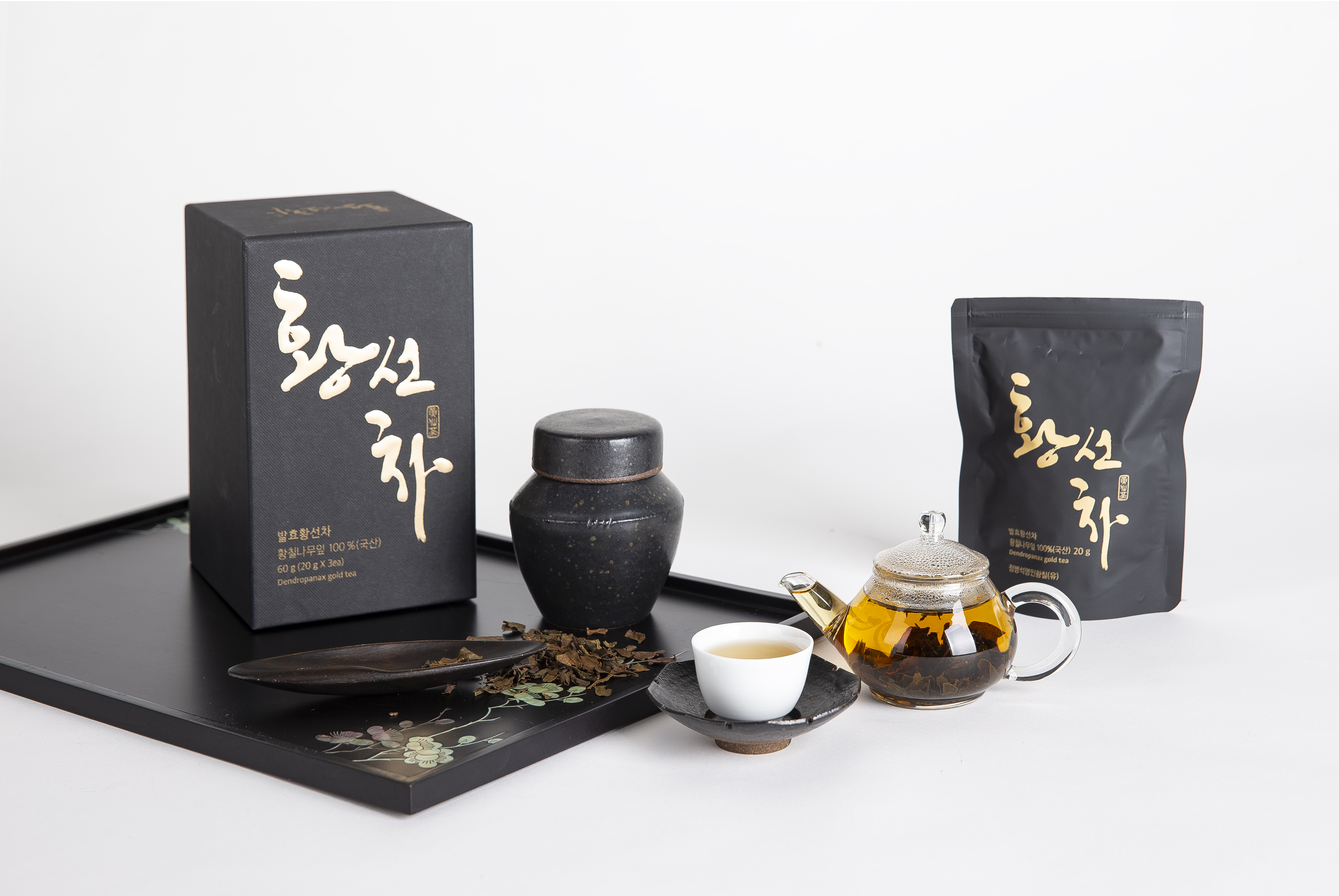 [발효차] 발효 황선차 (잎차) 60g 황칠차 명차 유기농 덖음차 황칠농장 황칠나무잎 효능 답례품 기업선물 단체선물 건강선물 : 정병석명인황칠