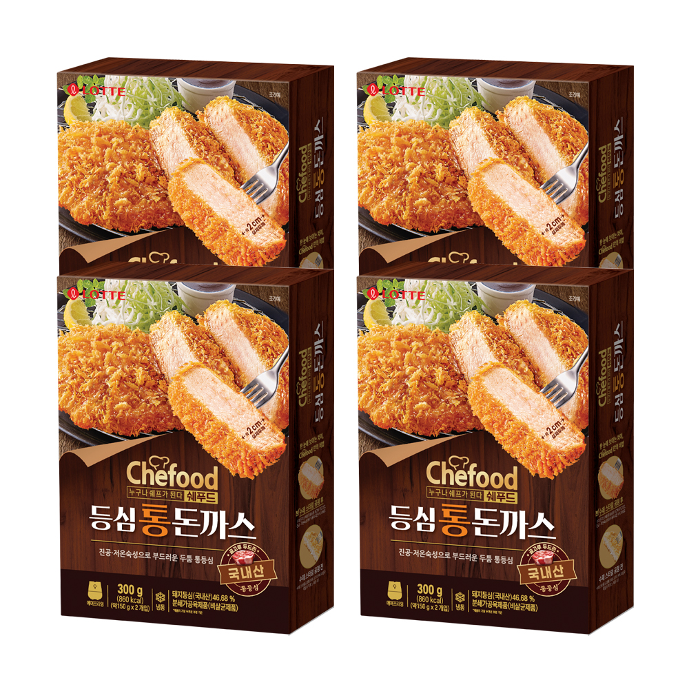 [본사직영] Chefood 등심통돈까스 300g, 4개 : 롯데웰푸드
