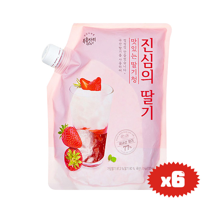 복음자리 진심의 딸기 1kg x 6개 (박스) 냉장 딸기청 : 티타임고려