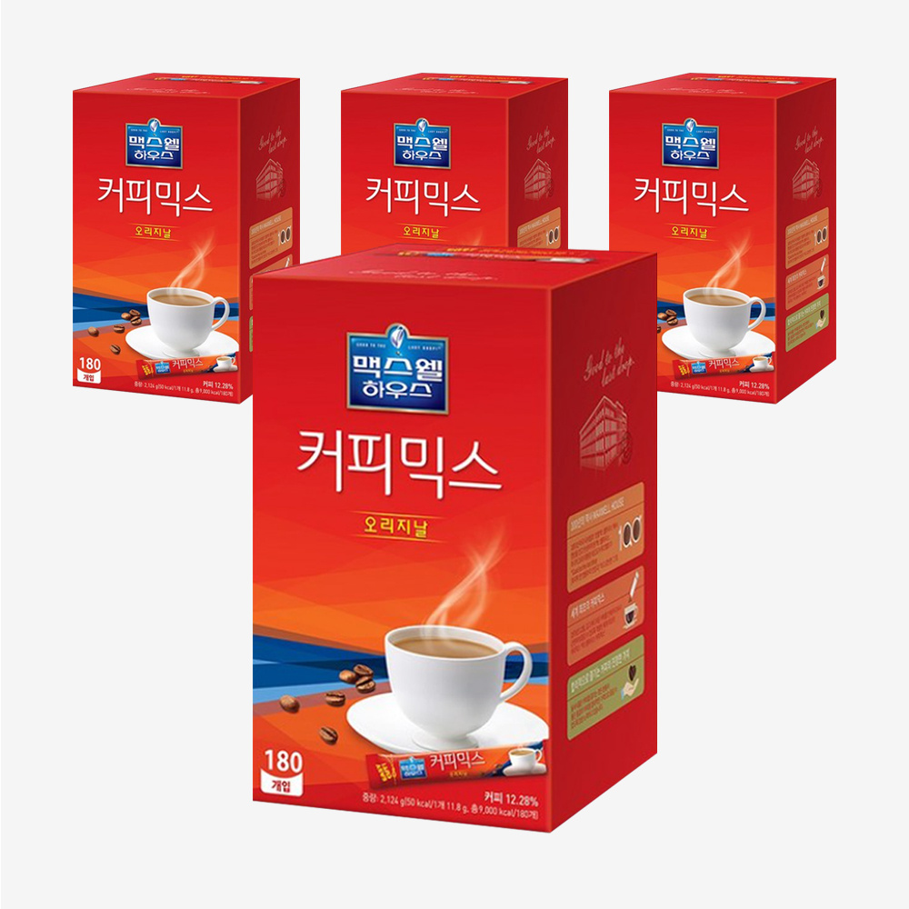 동서 맥스웰하우스 커피믹스 오리지날 2.124kg (11.8g x 180개) x 4개 한박스 : 닥터박의 선택