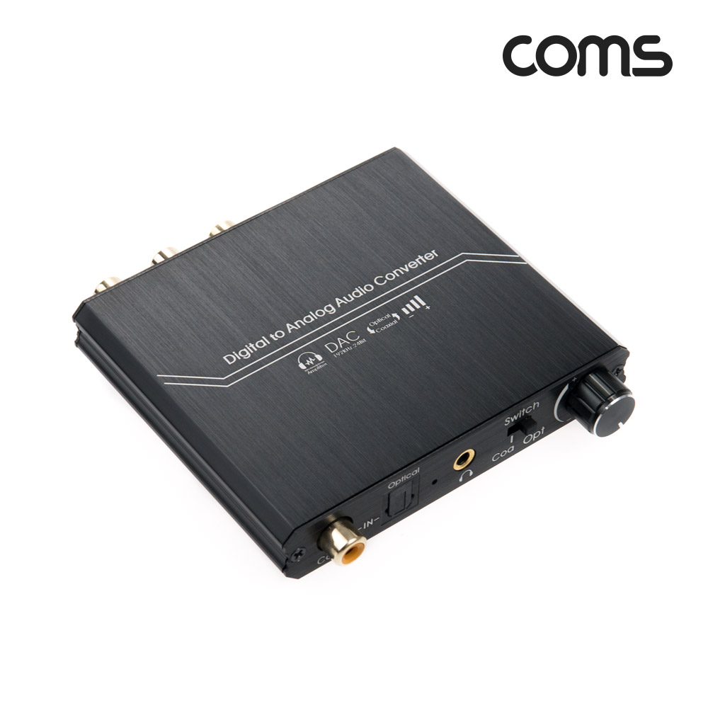 Coms 오디오 광 DAC 컨버터 디지털 to 아날로그 RCA 앰프 스피커 TB681 : 레알몰 스토어