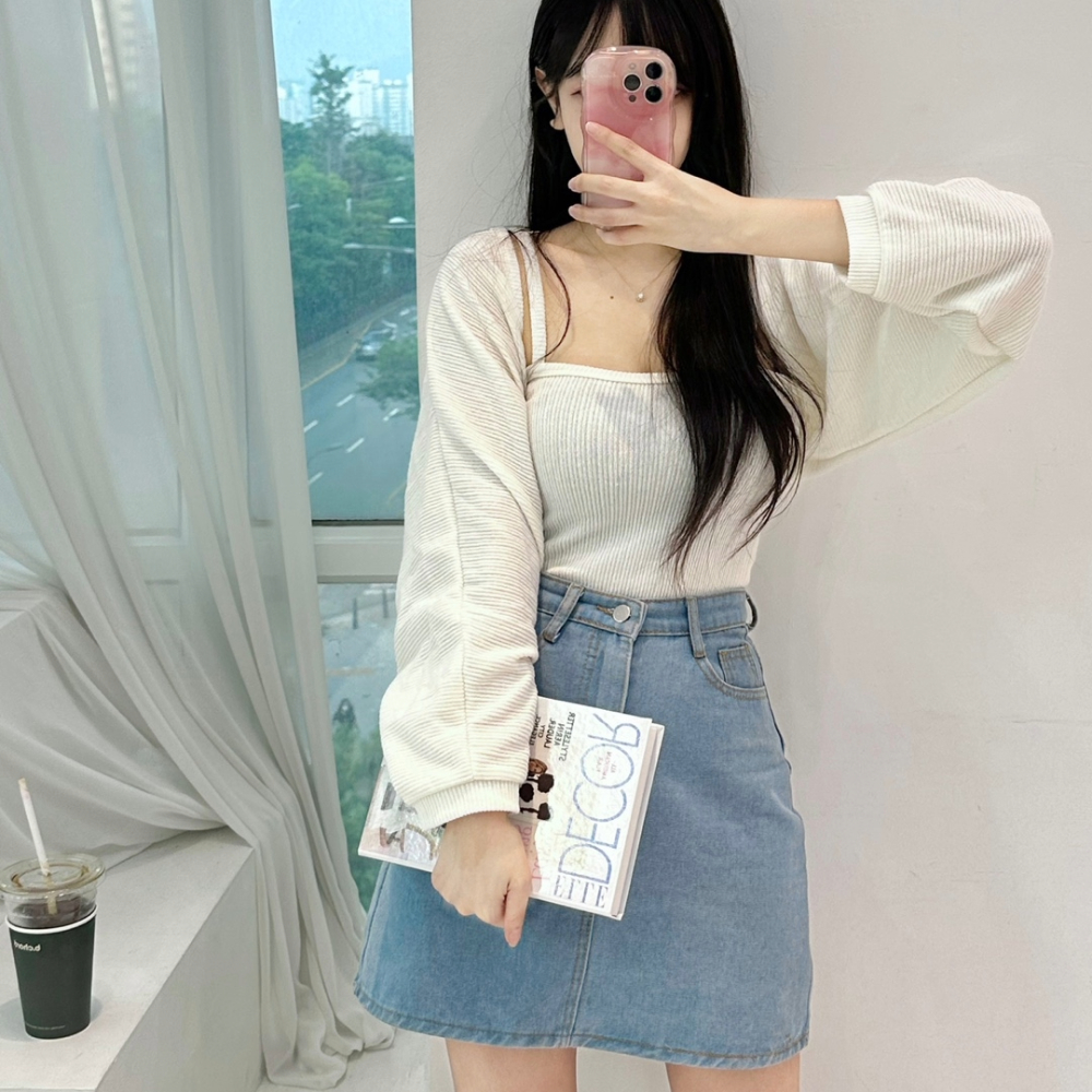 화사 볼레로 가디건 나시 세트 : 델라지니