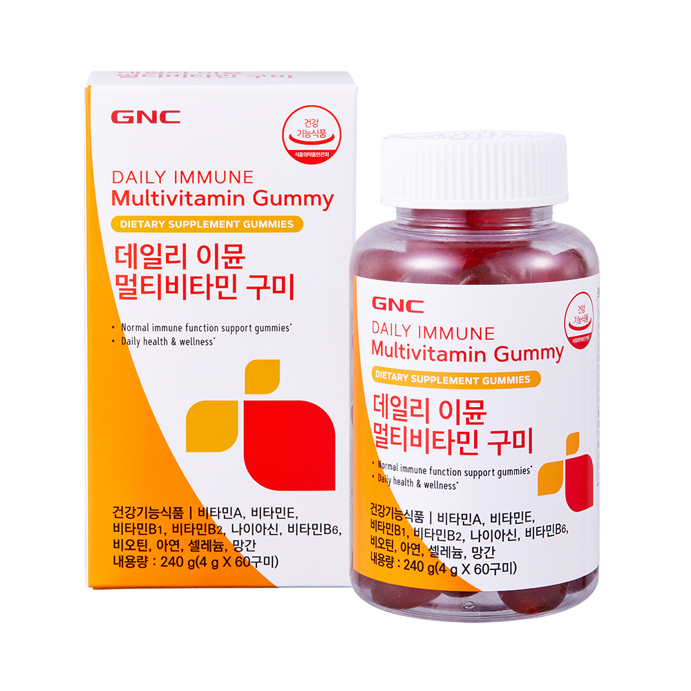 GNC 데일리 이뮨 멀티비타민 구미 60구미 30일분 x 3병 총3개월분 비타민젤리 (소비기한 2025-11-28 까지) : GNC공식스토어
