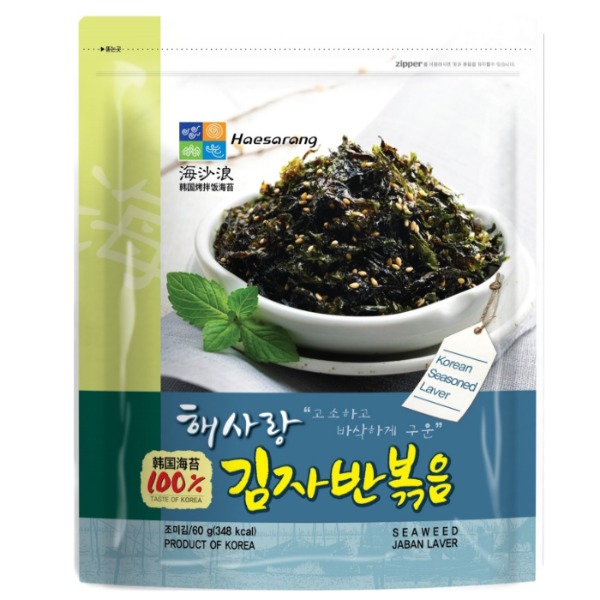 해사랑 김자반볶음 갓 볶은 김 후리가케 (60g X 5봉) : HSP홍익몰