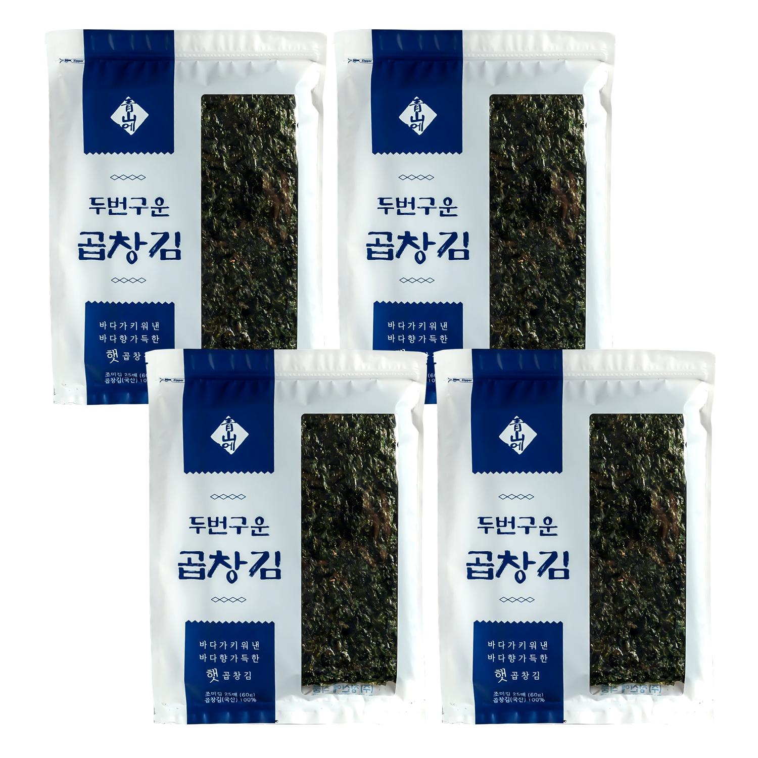 24년도 11월 햇 두번구운곱창김 25매 X4팩 : 청산에식품