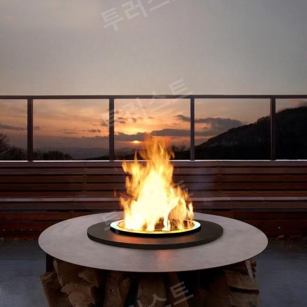 3D 전기 모닥불 난로 가짜 불꽃 불멍 분무 원형 펜션 주택 마당 : 투러스트