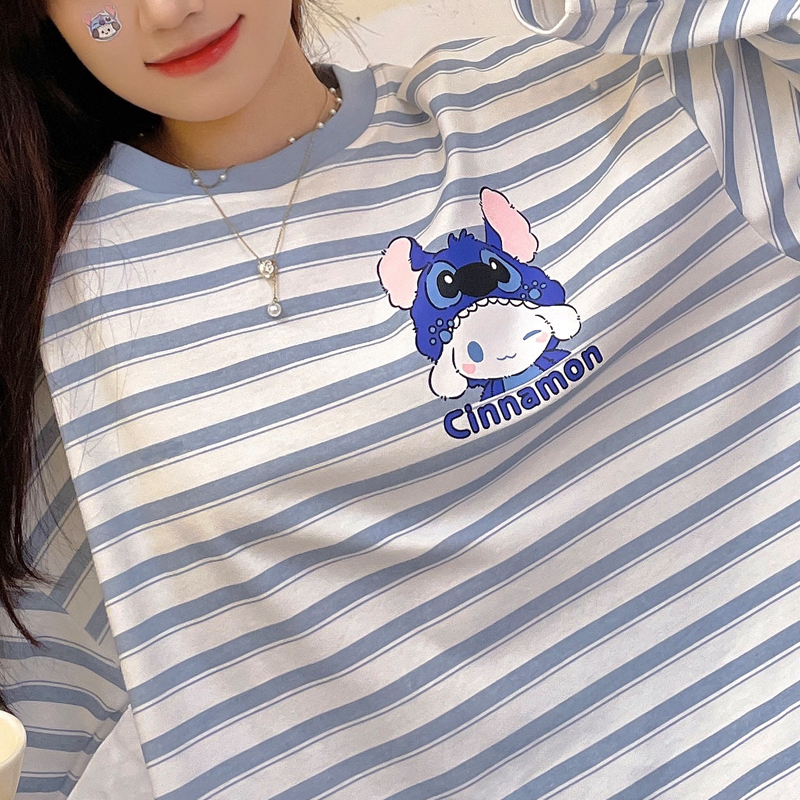 하이 단가라 넉넉한 루즈핏 긴팔 여성 잠옷  홈웨어 파자마 : 공주샵
