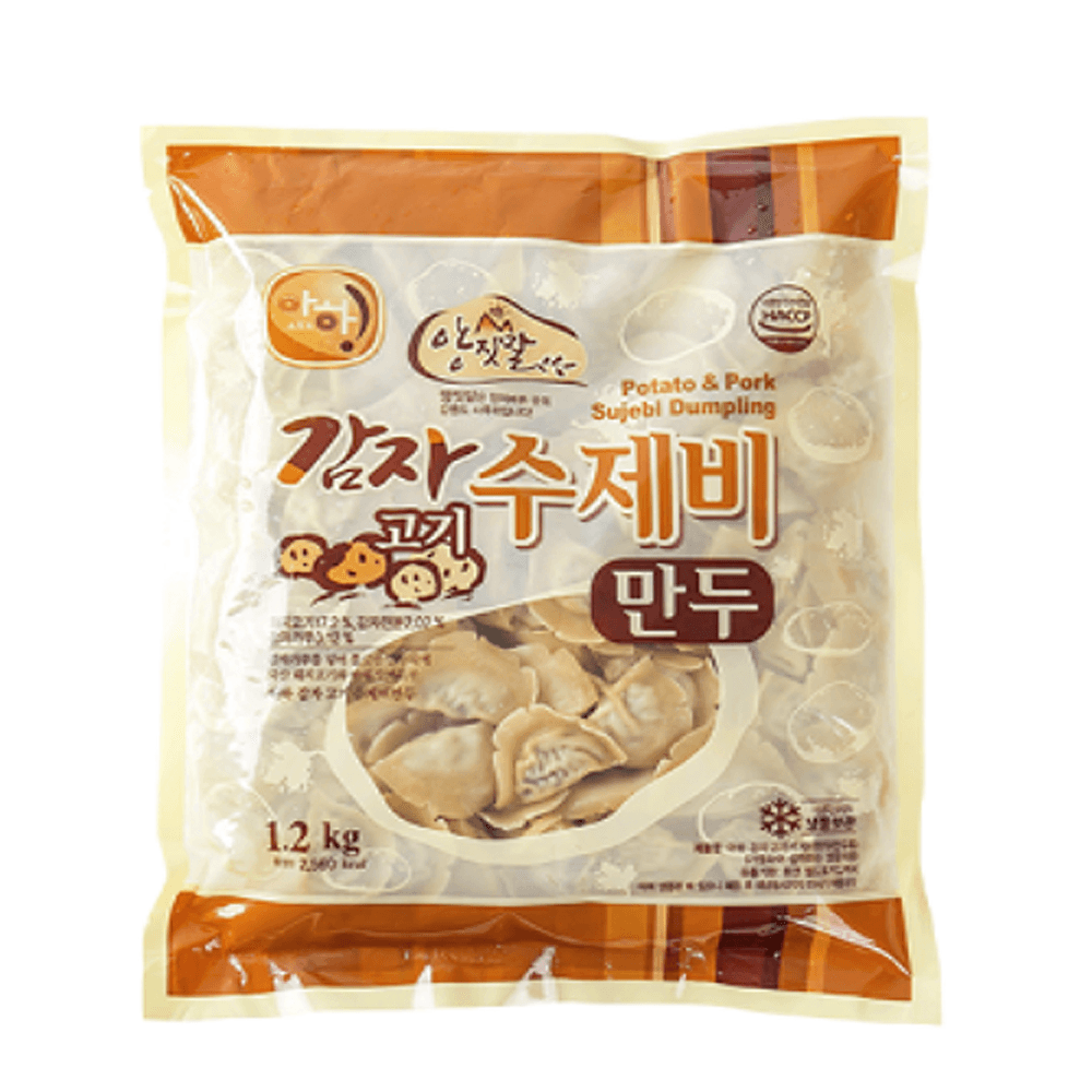 [160-1] 아하 감자고기수제비 만두 1.2kg : 야참푸드