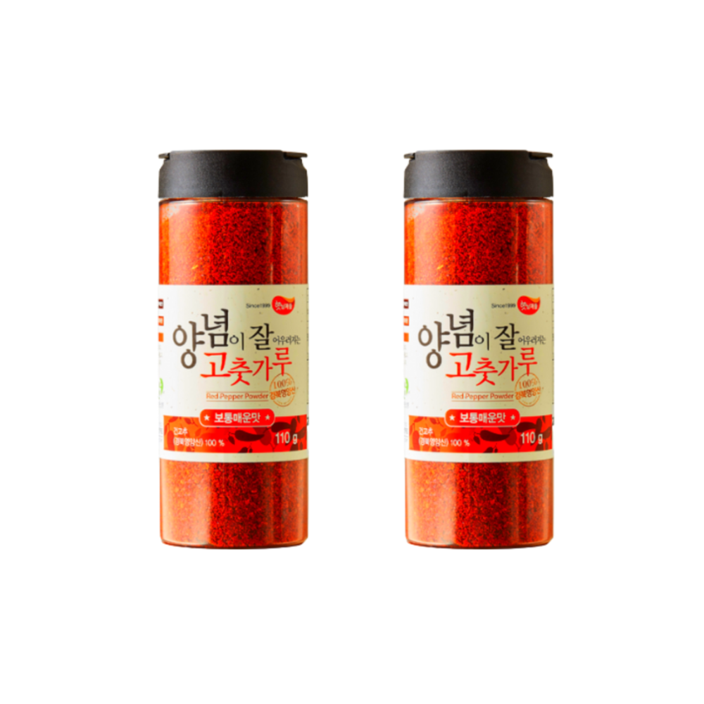 햇님마을 양념 굵은 고춧가루 고추가루 보통매운맛 110g 2개 : GO BAND