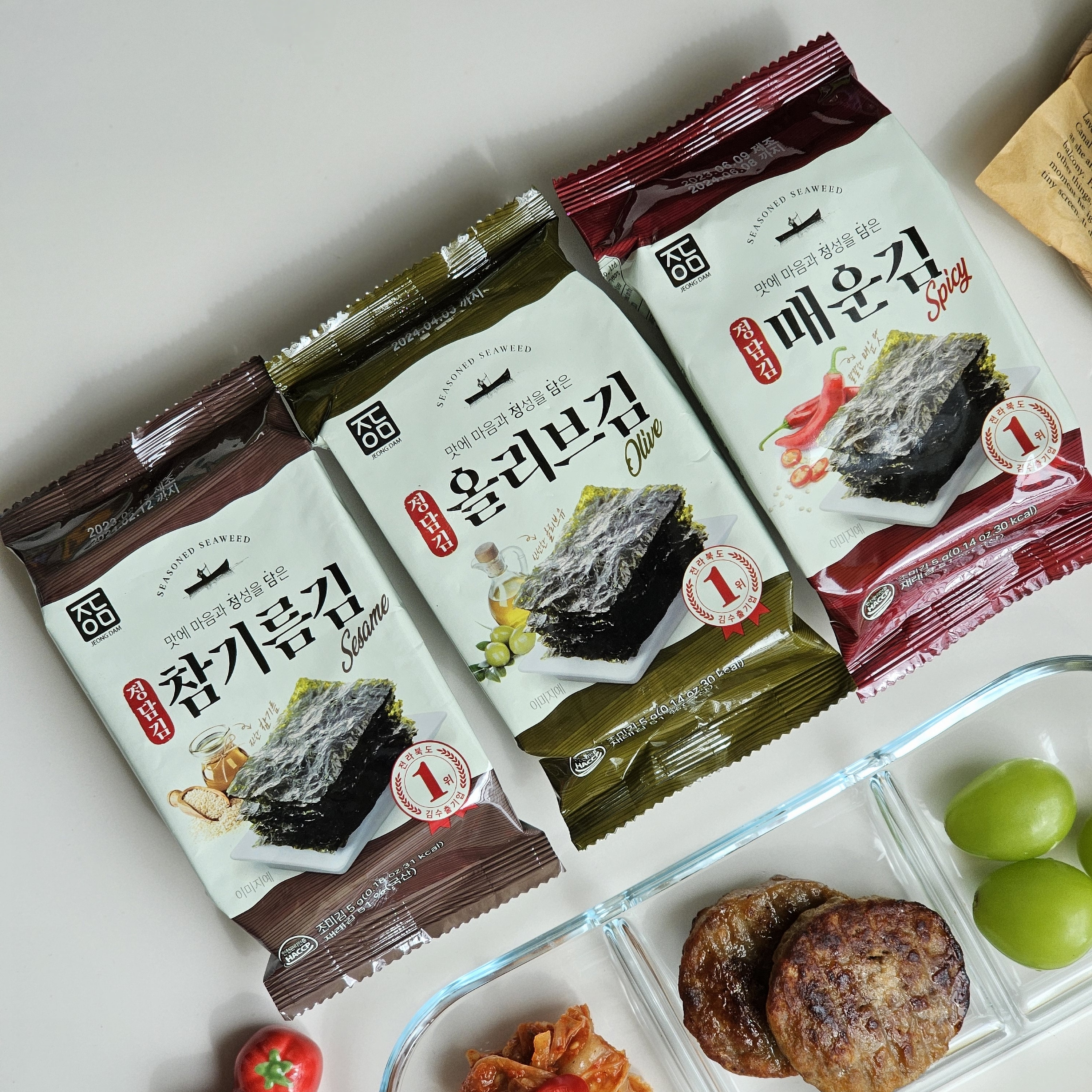 [정담김] 맛있는 도시락김 선물세트 모음전 (참기름김, 올리브김, 매운김) : 에스시디디주식회사