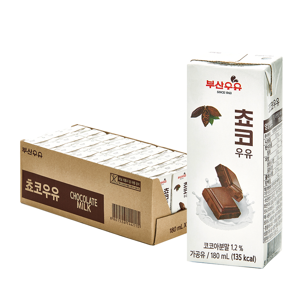 부산우유 멸균 초코우유 190ml, 24개 : 부산우유 공식 스토어