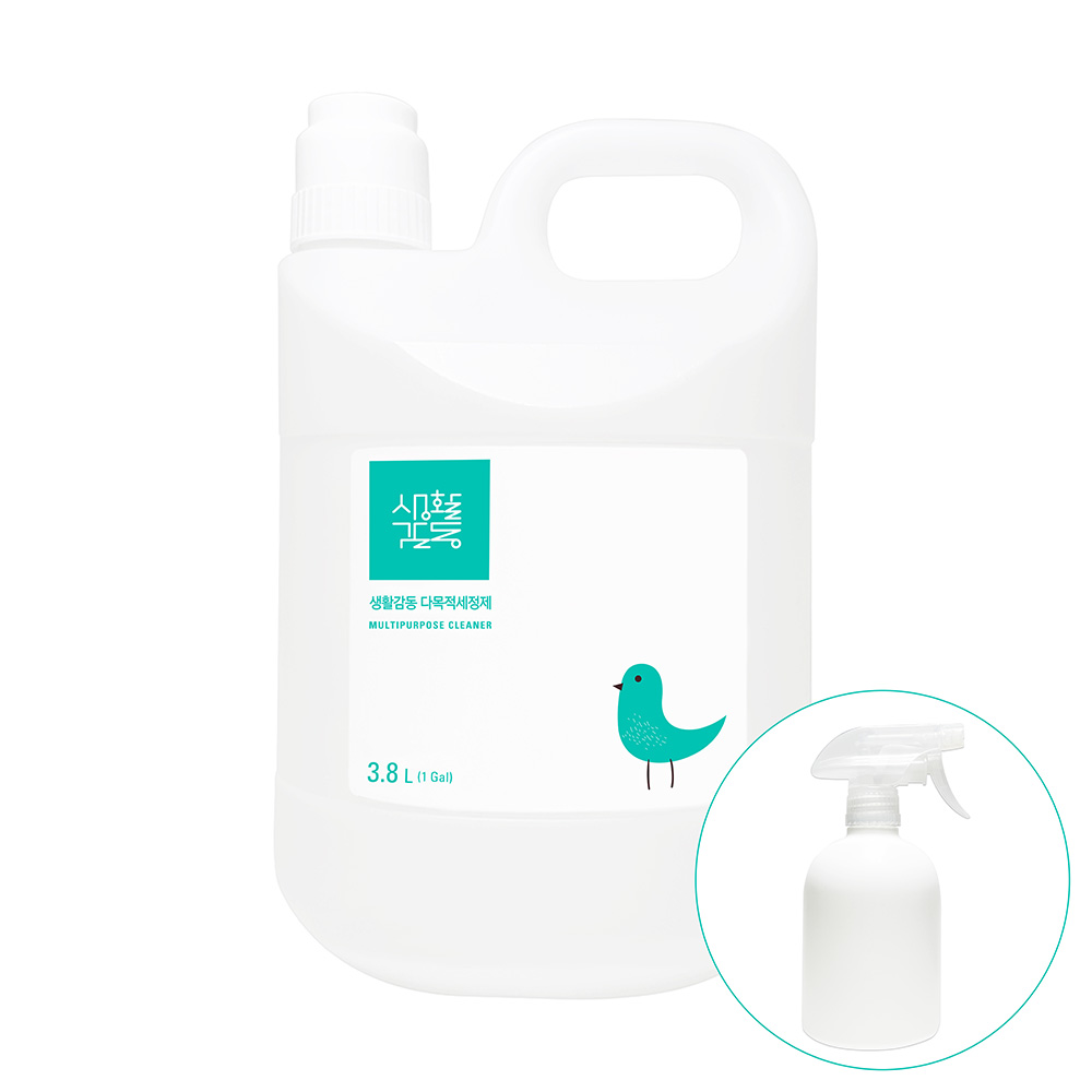 생활감동 다목적세정제 대용량 업소용 기름때청소 3.8L 1개+공병 500ml : 생활감동
