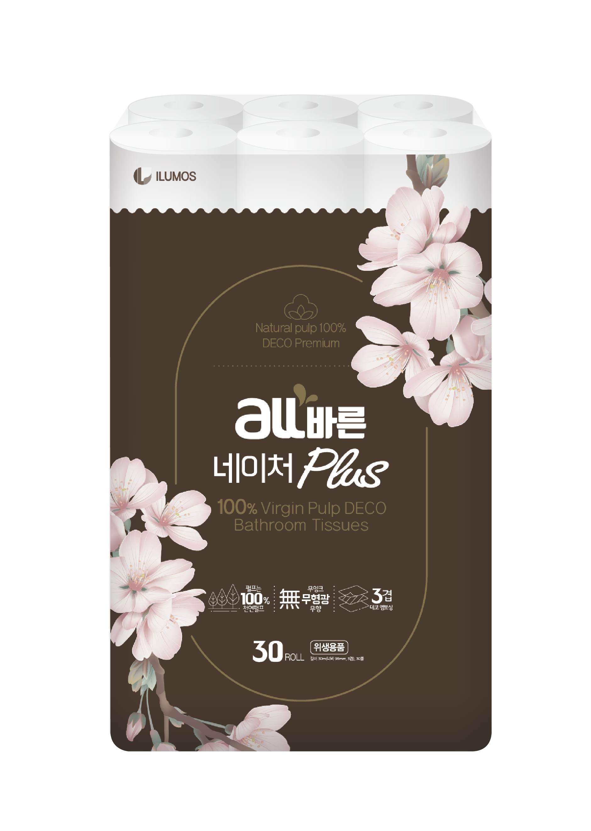 all바른 네이처플러스 30m 30롤 3겹 화장지 : 이루모스