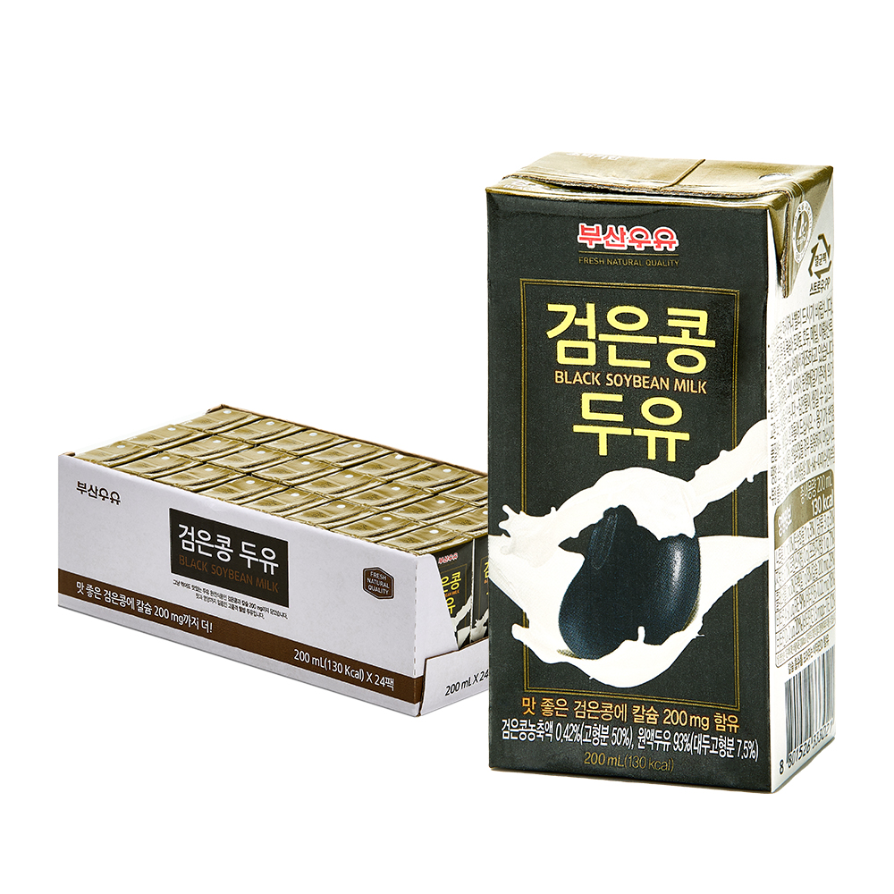 부산우유 멸균 검은콩두유 저당두유 단백질 200ml, 24개 : 부산우유 공식 스토어