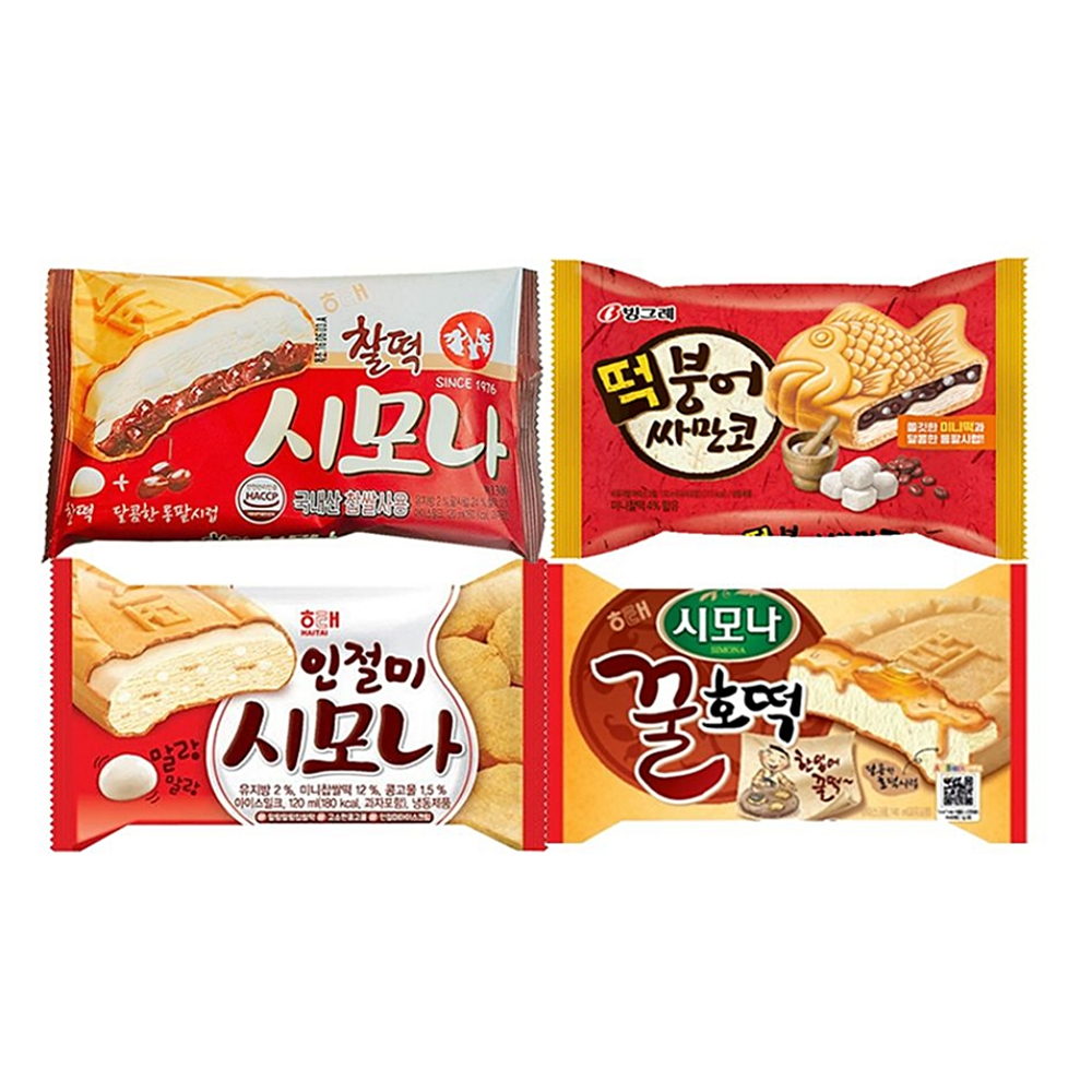 인절미시모나 달콤쫀득 떡붕어싸만코 샌드아이스크림 샌드 4종 16개 세트 꿀호떡시모나 : 수앤서마켓2