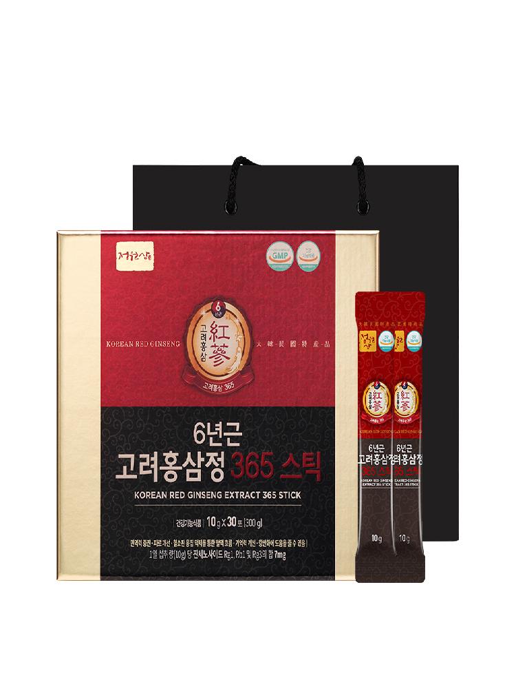 정원삼 6년근 고려홍삼정 365 스틱 30포 + 쇼핑백 : 떨이천국