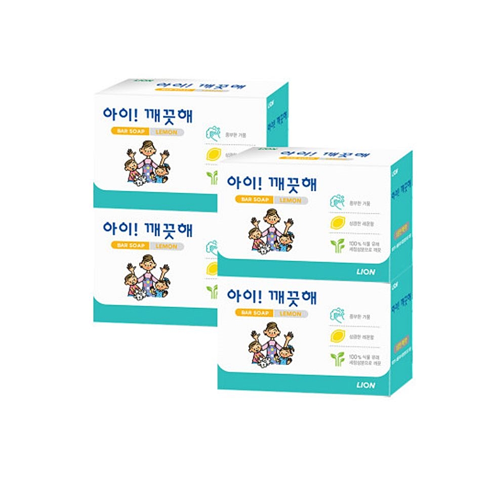 비누 상큼한 목욕비누 손세정제 레몬향 100g x 4개 아이깨끗해 : 수앤서마켓2