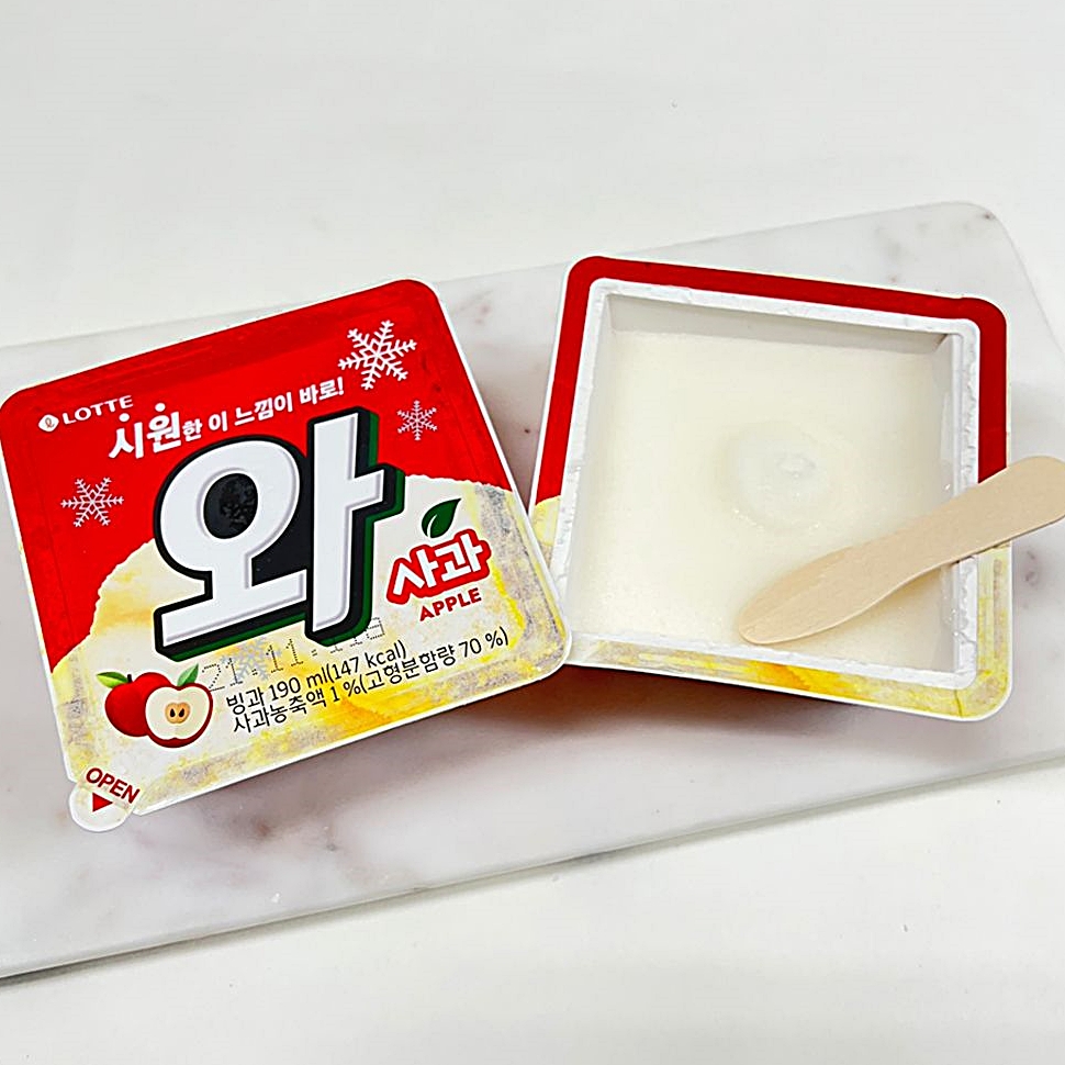 와 COOL 와사과 퍼먹는아이스크림 사과 16개 1박스 아이스바 : 수앤서마켓2