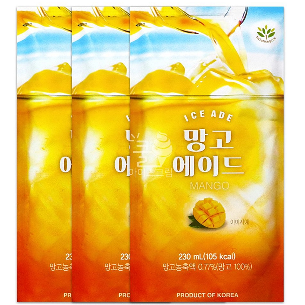 블루베리에이드 망고 블루레몬 석류에이드 에이드 230ml 3개 블루베리 : 수앤서마켓2