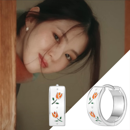 폴브리알 한소희 귀걸이 순은 925 실버 원터치 귀걸이 튤립 봄 꽃 PNSE0176 : 크리스챤모드
