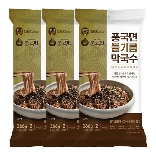 CJ제일제당 풍국면 들기름 막국수 266g 3개 : 스마트바잉