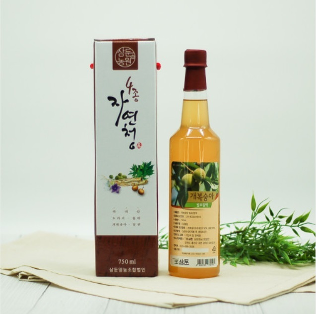국내산 전통 선물용 수제청 개복숭아청 750ml : 삼둔팜