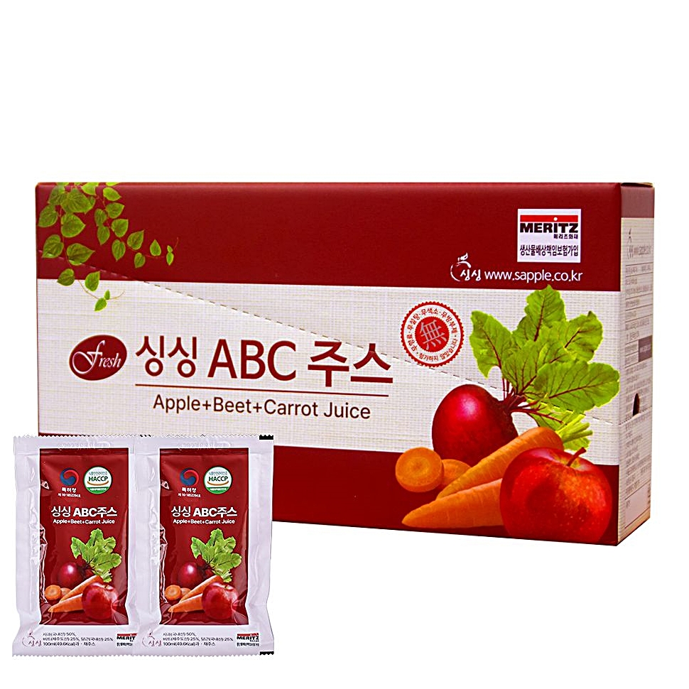 사과주스 사과즙 비트 싱싱 ABC 주스 1박스 20포 : 수앤서마켓3