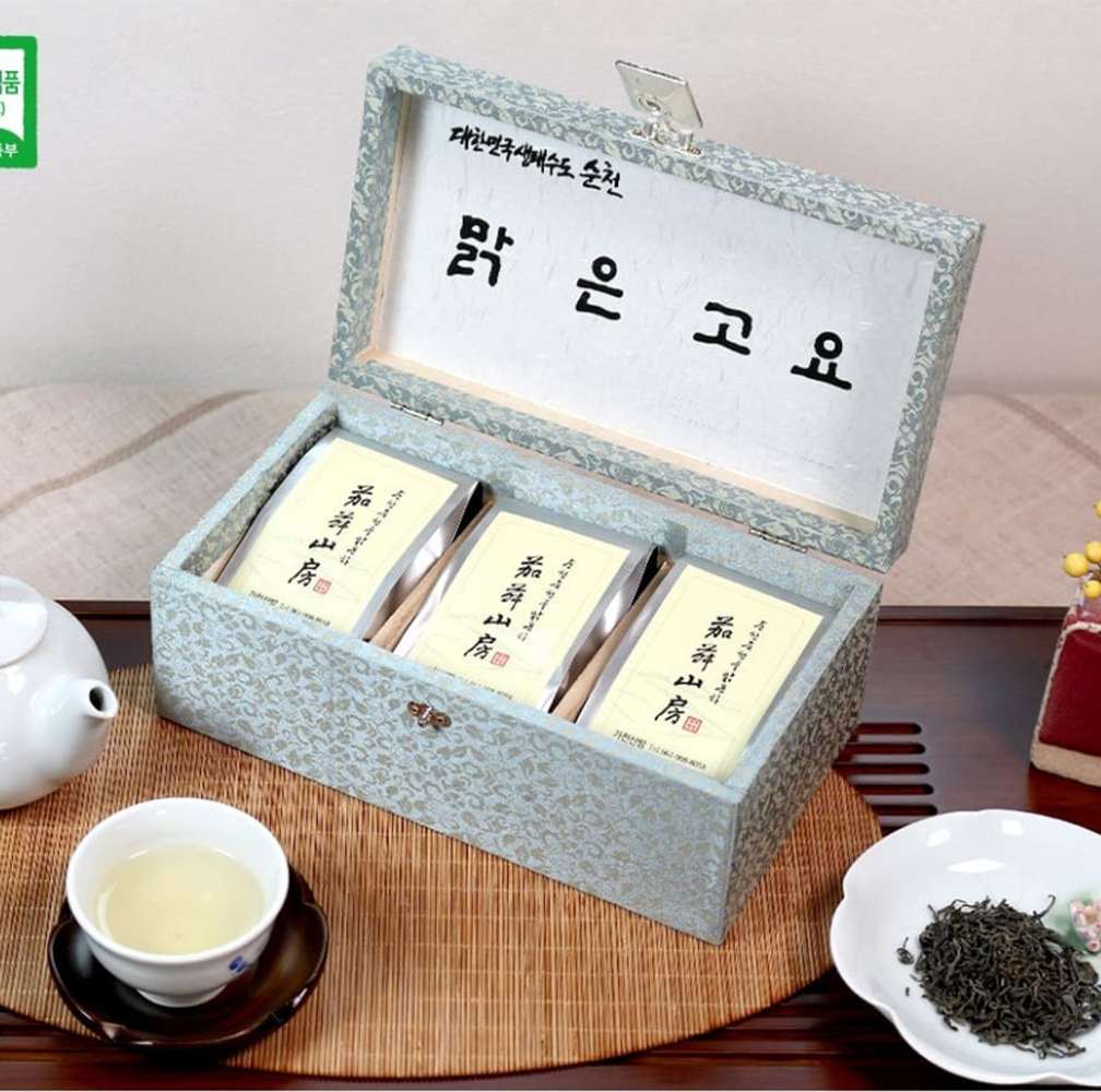 유기농 야생 녹차 특우전 80g (비단상자) 구증구포 고급수제차 가천산방 : 아사이몰