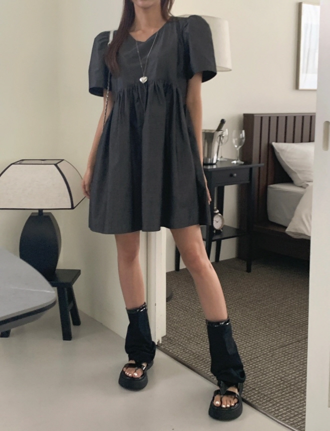 데님 베이비돌 캉캉 미니 원피스 : 더패션걸