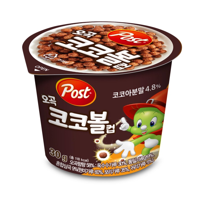 포스트 시리얼 오곡 코코볼 컵 30g 12개 : 커피랑