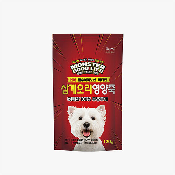 몬스터 굿 라이프 삼계오리 영양죽 120g 안전한 국내산 원료 사용 강아지 죽 : 로드펫