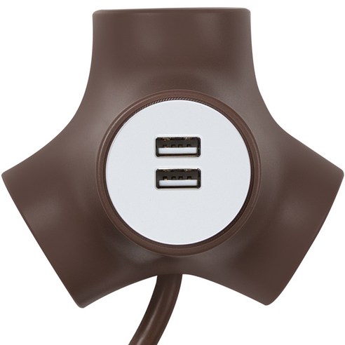 파워존 테트라포드 3구 USB 3m 브라운 : sellout21