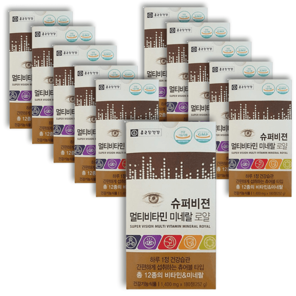종근당건강 슈퍼비젼 멀티비타민 미네랄 로얄 1400mg 180정 11개 건강습관,간편섭취 : 스마트콩