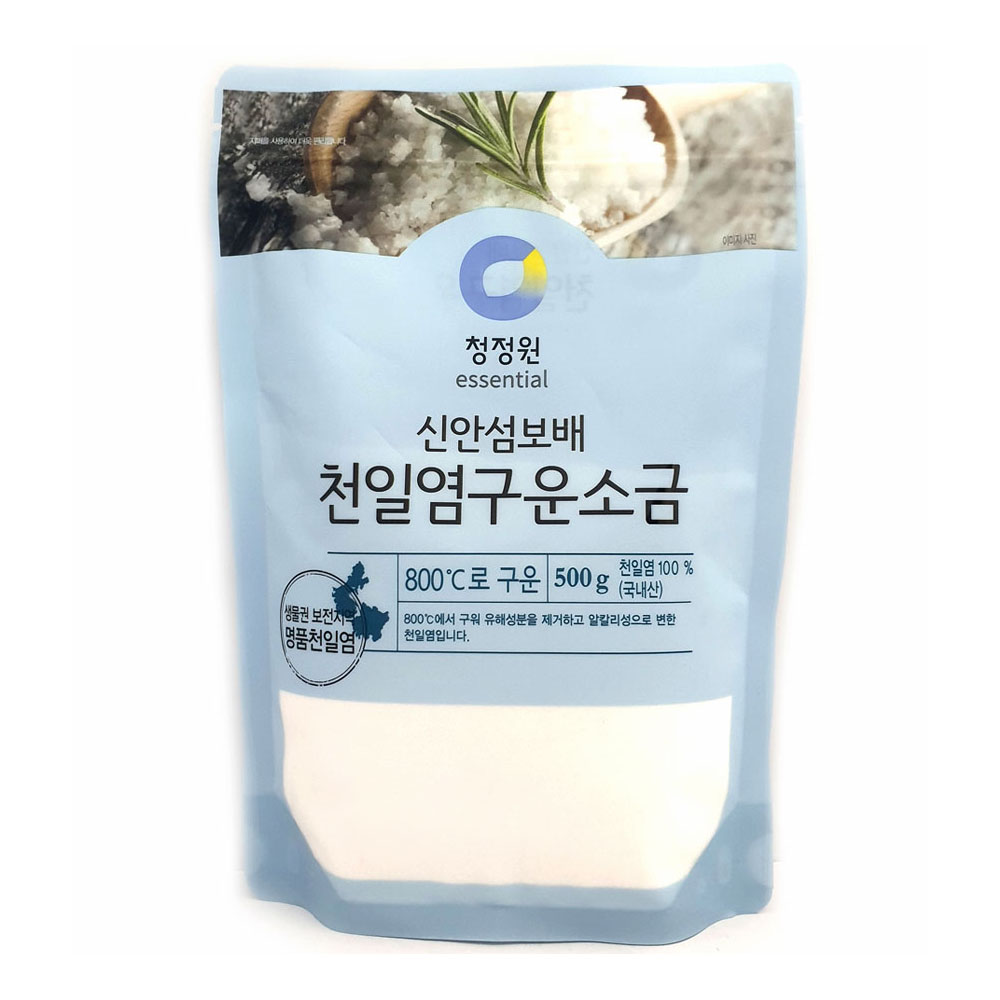 청정원 신한 신안 구운소금 500g 1kg 천일염 가는소금 용융소금 : 또중이