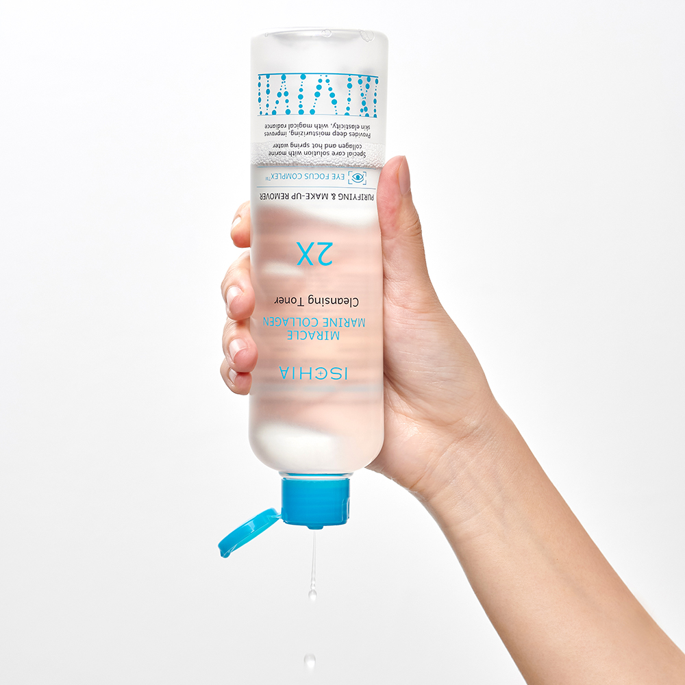 [1+1] 이스키아 미라클 마린콜라겐 더마 히알루론산 클렌징 워터 350ml : 이스키아