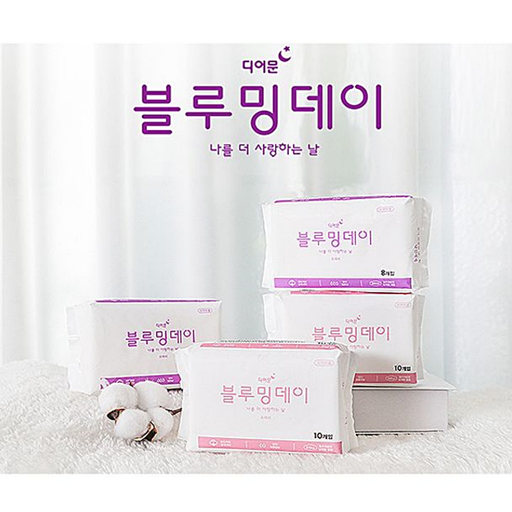 디어문 블루밍데이 Fresh 생리대 중형 10팩 100개입 : 수앤서마켓5