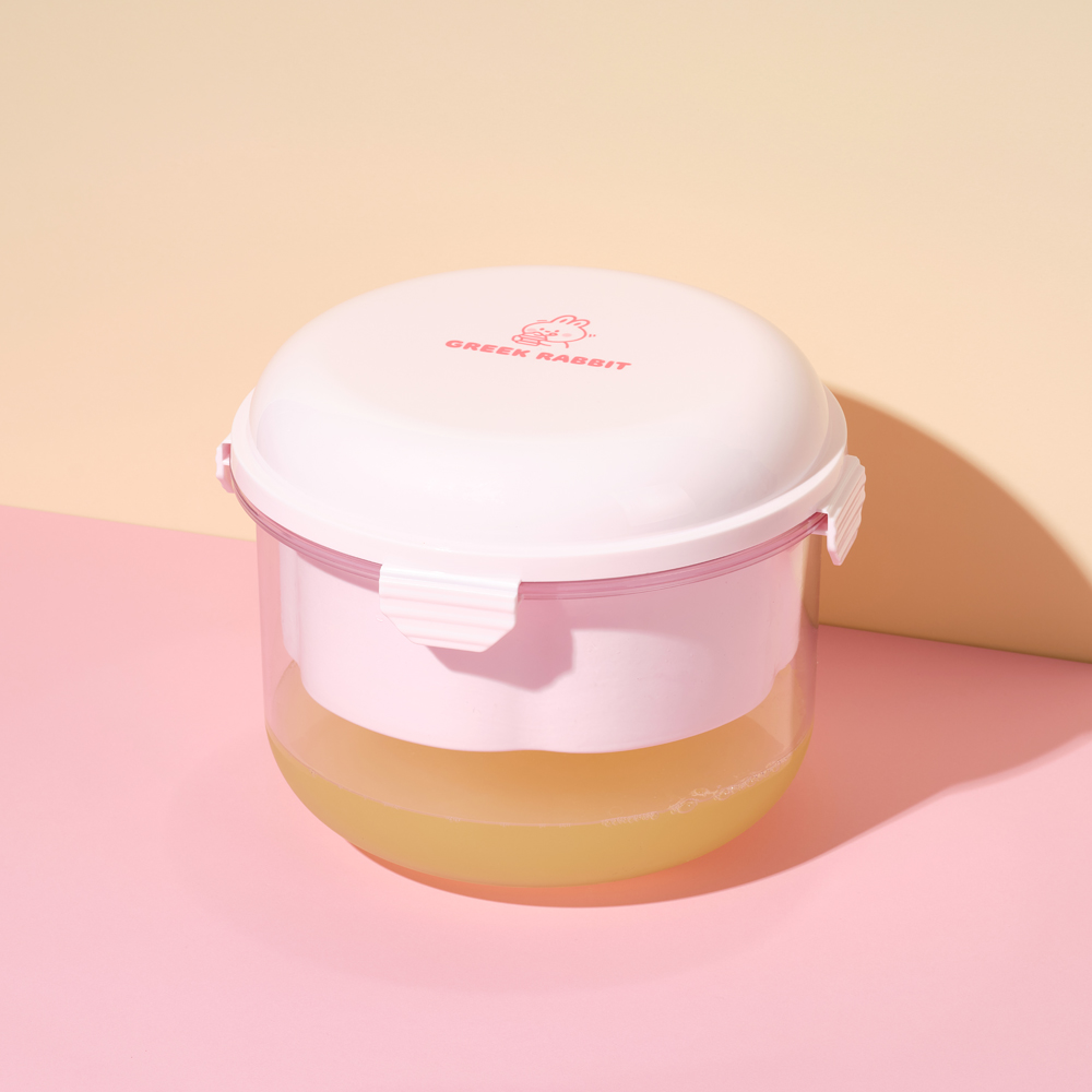 그릭래빗 유청분리기 대용량 2.6L 꾸덕 그릭요거트 메이커 만들기 핑크 : 그릭래빗