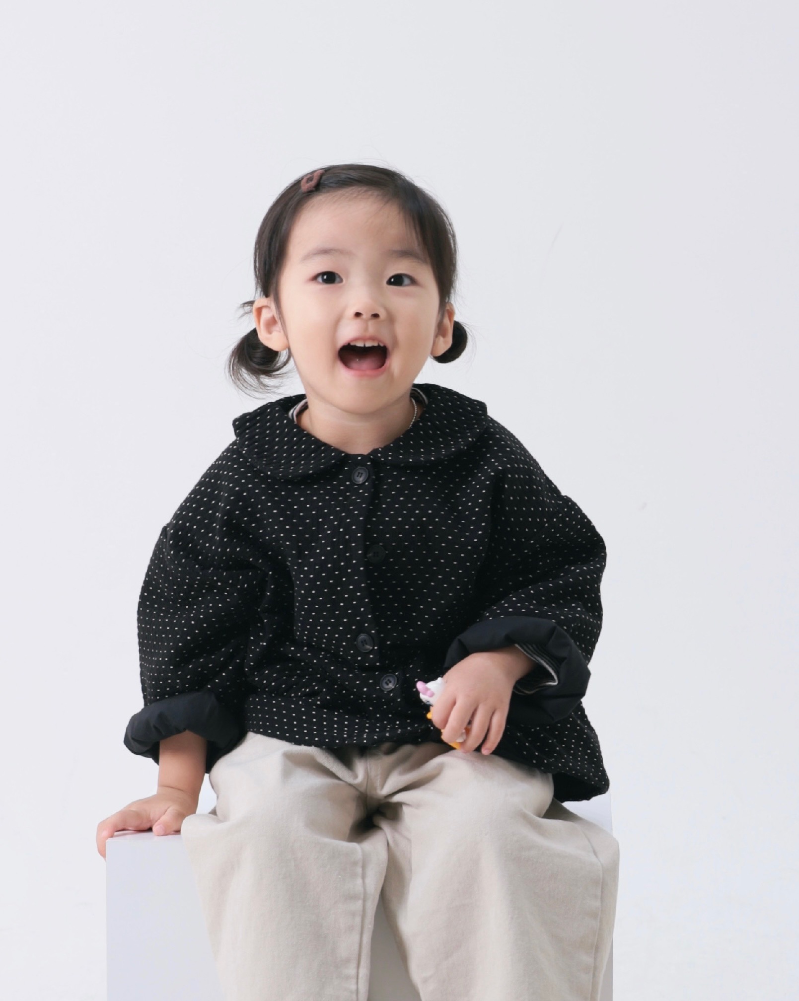 유아 베베 여아 아동 간절기 트윙클 도트 자켓 : 미니유베베
