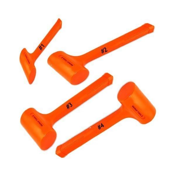 Neiko 4PCS 데드 블로우 해머 망치 네온 오렌지 1234 : 피오르숲