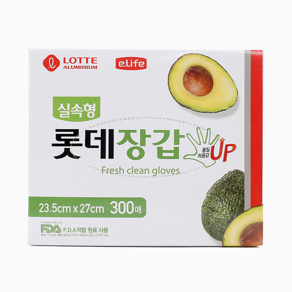 롯데 이라이프 실속형 프레쉬 위생장갑 300매입 : 펀도매