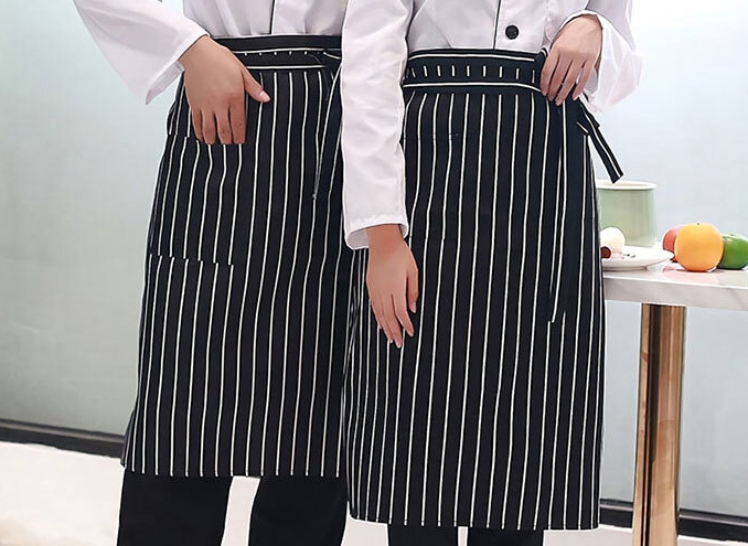 카페 바리스타 요리사 쉐프 셰프 홀서빙 서빙 유니폼 허리 롱 하프 앞치마 반앞치마 : 글로비스에스
