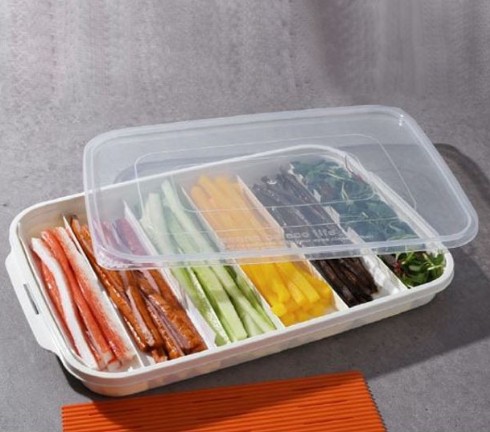 김밥 재료통 재료 보관 용기 밀폐 보관통 나눔찬통 칸칸이 칸막이 소분 : 판다링
