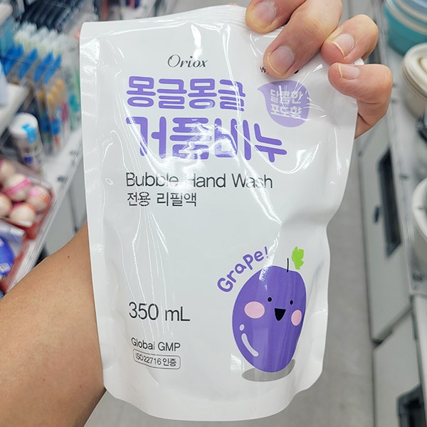 몽글몽글 거품비누 전용 리필액 달콤한 포도향 350ml 57694 x 3개 : 내일배송샵