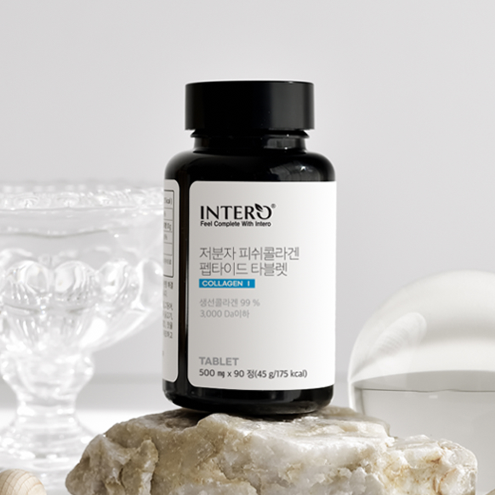인테로 저분자 피쉬 콜라겐 펩타이드 타블렛 먹는 이너뷰티 90정, 1개 : 인테로
